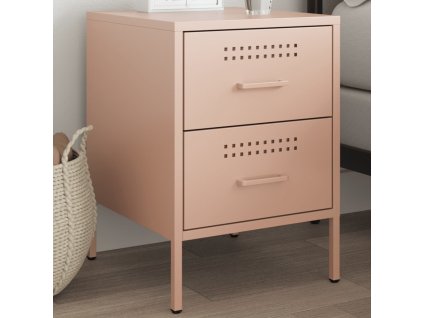 vidaXL Nočný stolík ružový 36x39x50,5 cm oceľ