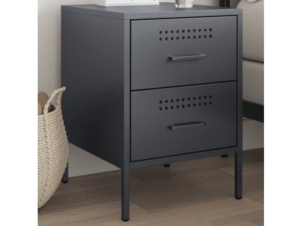 vidaXL Nočný stolík antracitový 36x39x50,5 cm oceľ