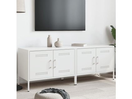 vidaXL TV skrinky 2 ks biele 68x39x50,5 cm oceľ