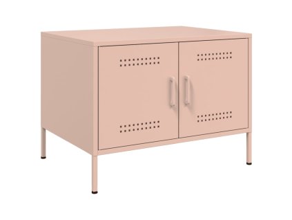 vidaXL Konferenčný stolík ružový 68x50x50,5 cm oceľ