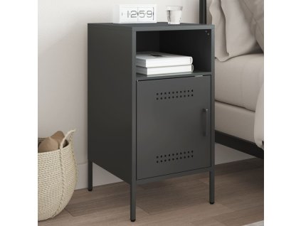 vidaXL Nočný stolík čierny 36x39x68 cm oceľ