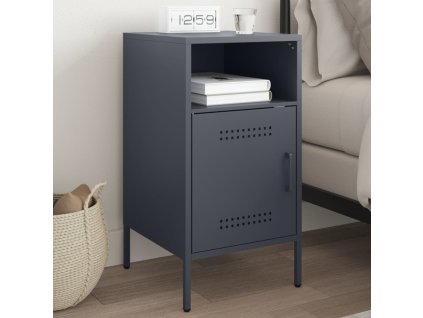 vidaXL Nočný stolík antracitový 36x39x68 cm oceľ