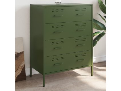 vidaXL Komoda olivovozelená 68x39x89 cm oceľ