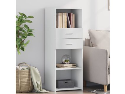 vidaXL Vysoká skrinka biela 45x42,5x124 cm kompozitné drevo