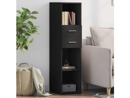 vidaXL Vysoká skrinka čierna 30x42,5x124 cm kompozitné drevo