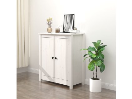 vidaXL Komoda biela 70x35x80 cm borovicový masív