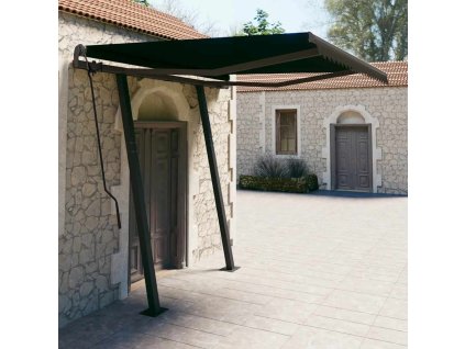 vidaXL Automaticky zaťahovacia markíza so stĺpikmi antracitová