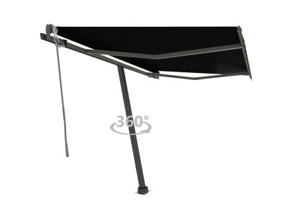 vidaXL Samostatne stojaca automatická markíza 350x250 cm antracitová