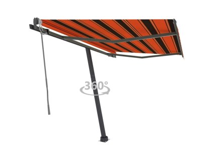 vidaXL Samostatne stojaca automatická markíza 350x250cm oranžovo-hnedá