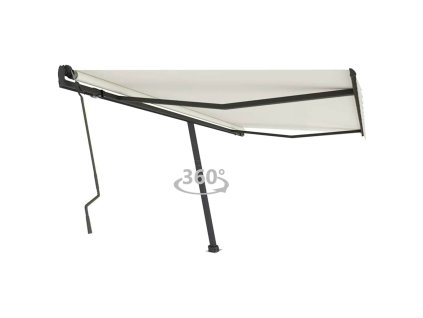vidaXL Samostatne stojaca ručne zaťahovacia markíza 400x300 cm krémová