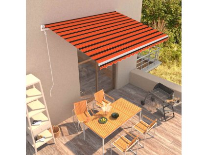 vidaXL Automatická zaťahovacia markíza 400x300 cm oranžová a hnedá