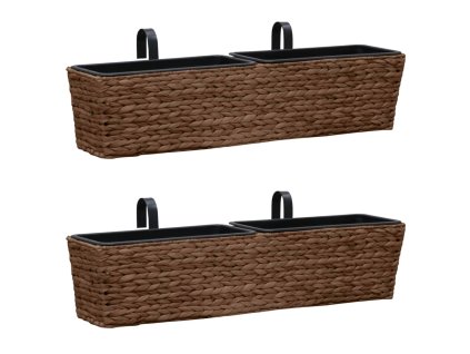 vidaXL Kvetináče 2 ks, vodný hyacint, hnedé