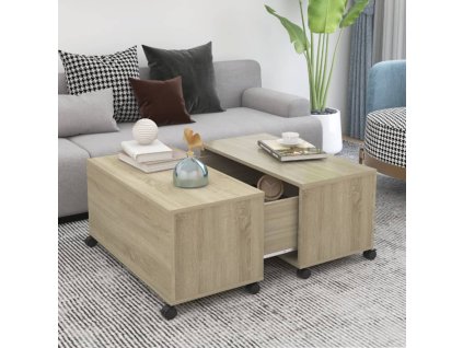 vidaXL Konferenčný stolík dub sonoma 75x75x38 cm drevotrieska