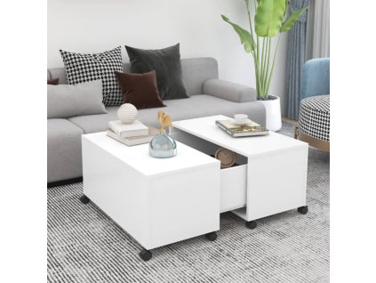 vidaXL Konferenčný stolík biely 75x75x38 cm drevotrieska