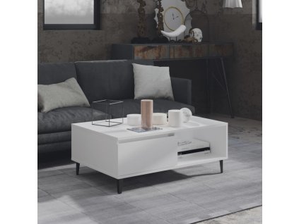 vidaXL Konferenčný stolík biely 90x60x35 cm drevotrieska