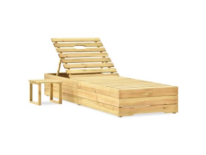 vidaXL Záhradné ležadlo so stolíkom zelené impregnované borovicové drevo