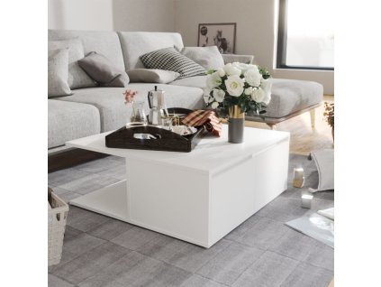 vidaXL Konferenčný stolík, biely 80x80x31 cm, kompozitné drevo