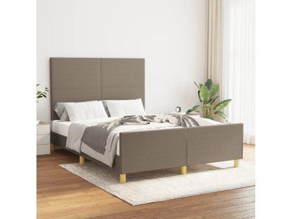 vidaXL Posteľ bez matraca sivohnedá 140x190 cm látka