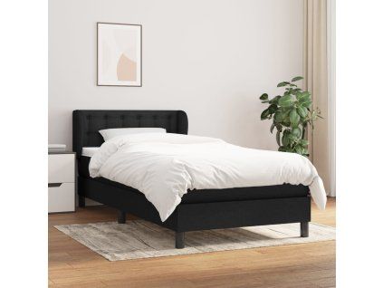 vidaXL Posteľný rám boxspring s matracom čierny 80x200 cm látka