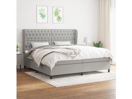 vidaXL Posteľný rám boxsping s matracom bledosivý 200x200 cm látka