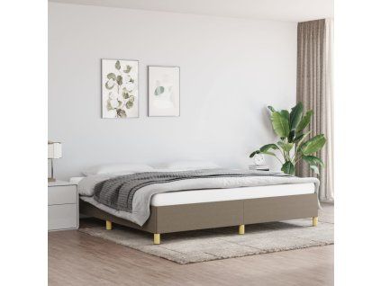 vidaXL Posteľ bez matraca sivohnedá 200x200 cm látka