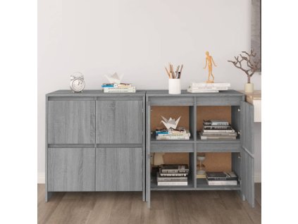 vidaXL Komody 2 ks, sivá sonoma 70x41x75 cm, kompozitné drevo