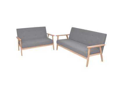 vidaXL 2-dielna sedacia súprava, látková, bledosivá