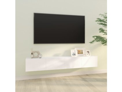 vidaXL Nástenné TV skrinky 2 ks biele 100x30x30 cm kompozitné drevo
