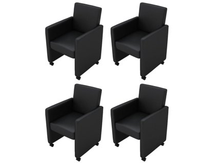 vidaXL Jedálenské stoličky 4 ks čierne umelá koža