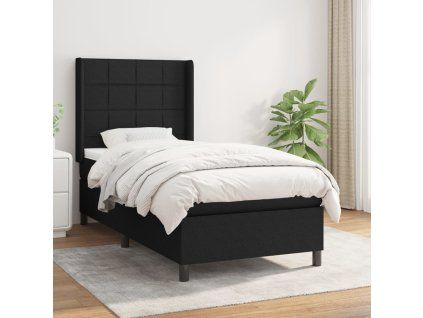 vidaXL Posteľný rám boxspring s matracom čierny 80x200 cm látka
