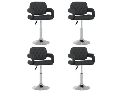 vidaXL Otočné jedálenské stoličky 4 ks čierne umelá koža