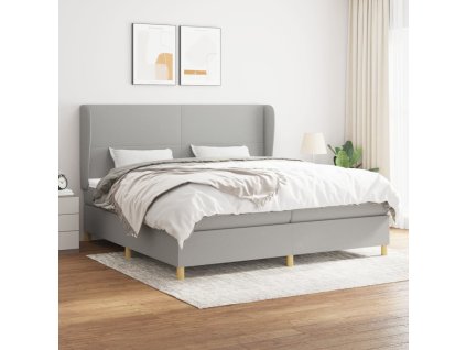 vidaXL Posteľný rám boxsping s matracom bledosivý 200x200 cm látka