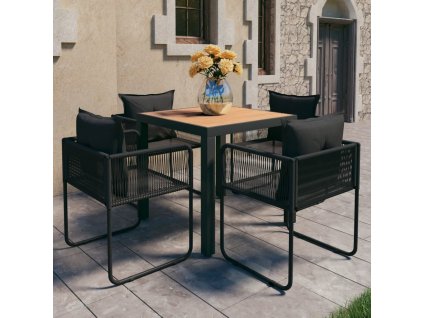 vidaXL 5-dielna záhradná jedálenská súprava PVC ratan čierna a hnedá