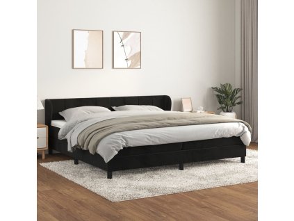 vidaXL Posteľný rám boxspring s matracom čierny 200x200 cm zamat