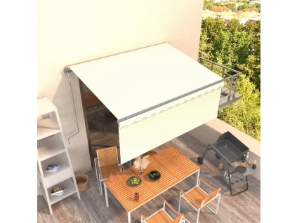 vidaXL Automatická markíza s tienidlom 3x2,5 m krémová