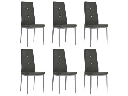 vidaXL Jedálenské stoličky 6 ks sivé umelá koža