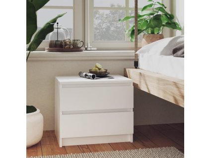 vidaXL Nočný stolík, biely 50x39x43,5 cm, kompozitné drevo