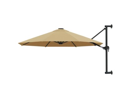 vidaXL Nástenný slnečník s kovovou tyčou 300 cm šedobéžový