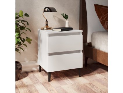 vidaXL Nočný stolík, biely 40x35x50 cm, kompozitné drevo