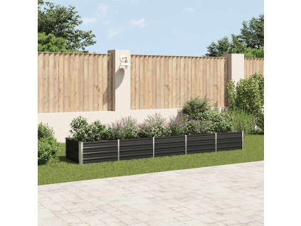 vidaXL Vyvýšený záhradný záhon, pozinkovaná oceľ 400x80x45cm, antracit