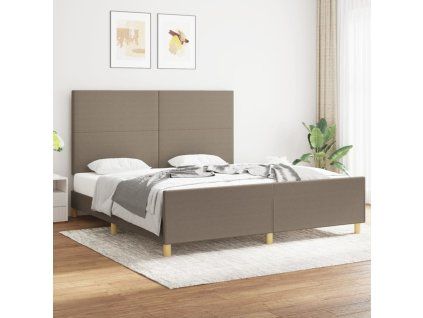 vidaXL Posteľ bez matraca sivohnedá 180x200 cm látka