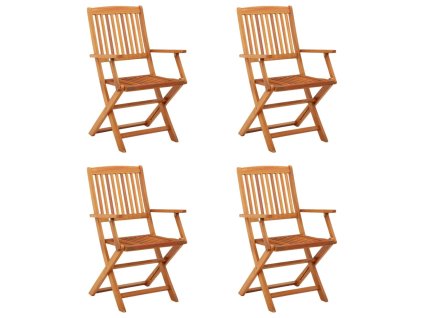 vidaXL Skladacie záhradné stoličky 4 ks eukalyptový masív