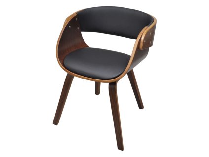 vidaXL Jedálenská stolička, ohýbané drevo a umelá koža