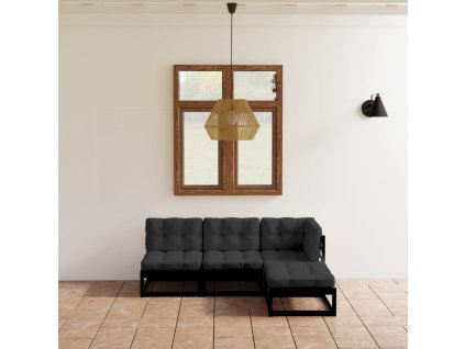 vidaXL 4-dielna záhradná súprava s podložkami, borovicový masív