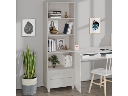 vidaXL Vysoká skrinka HAMAR, biela 60x35x180 cm, borovicový masív