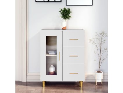 vidaXL Komoda biela 69,5x34x90 cm kompozitné drevo