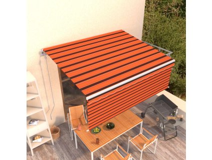 vidaXL Automatická markíza s tienidlom 4,5x3 m oranžovo-hnedá