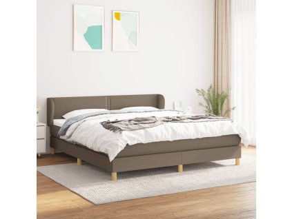 vidaXL Posteľný rám boxspring s matracom sivohned 180x200 cm látka