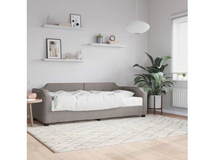 vidaXL Denná posteľ s matracom sivohnedá 80x200 cm látka