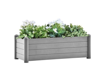 vidaXL Vyvýšený záhradný záhon PP kamenný sivý 100x43x35 cm